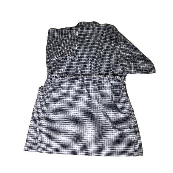 TravelSmith Wrap Robe Sz. L-XL Unisex Blue Tan Plaid Pockets - Picture 6 of 6